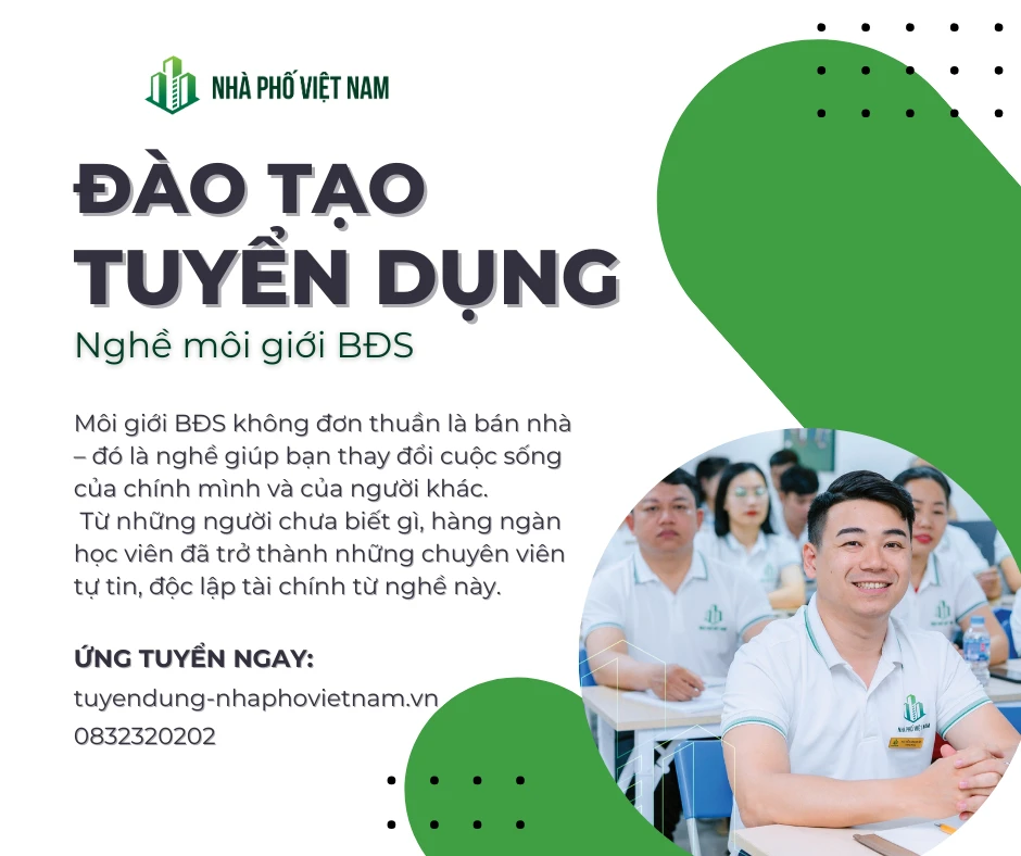 Đào Tạo - Tuyển Dụng Nghề Môi Giới Bất Động Sản Thổ Cư